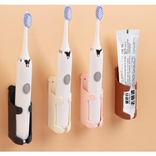 Cartoon Bear Electric Toothbrush Storage Rack Wall-Mounted Toothpaste Razor Holder Electric Toothbrush Stand Bathroom Organizer