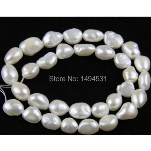 Natural Freshwater Pearl Loose Bead Strand,9-10MM Baroque Pearls Loose Beads Nugget Baroque Strand Wholesale - Free Shipping