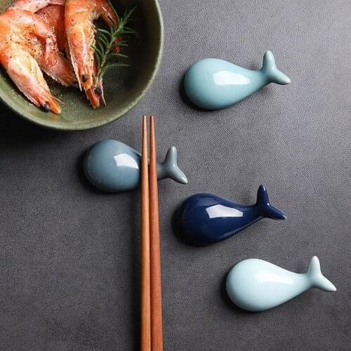 Cute Whale Chopsticks Mat Ceramic Chopsticks Spoon Holder Table Decoration Chopstick Mat