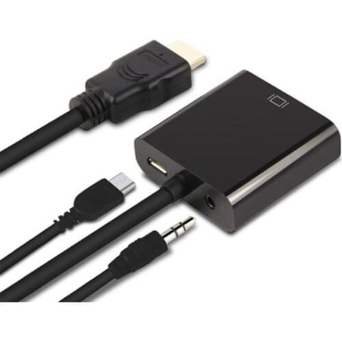 HDMI turn VGA Converter Cables HD Line Conversion VGA Interface Head Computer HD Set-top Box Projector Drive-free Plug and Play