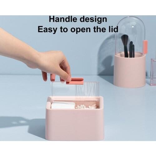 Helpful Widely Use Cosmetics Storage Box Makeup Organizer Cotton Pad Case for Bedroom