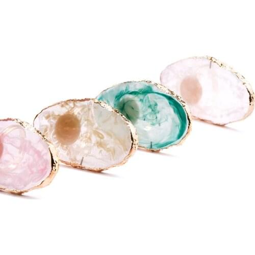 Resin Nail Palette Art Finger Ring Plate Gel Polish Cream Holder Mixing Color Palette Nail Art Equipment Cosmetic Makeup Pallete