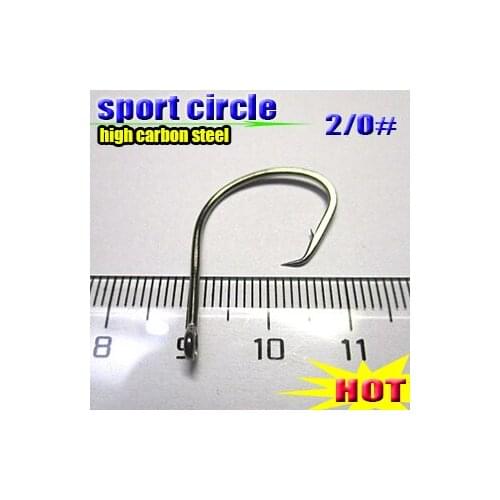 Sport Circle HOOK 2/0# 200pcs Fishing Tackle Barbed Hook free shipment high-carbon steel