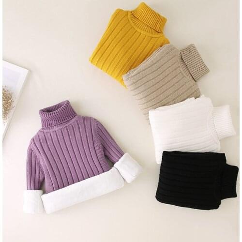 Girl Sweater Kids Baby Outwear Tops 2021 New Thicken Warm Winter Autumn Long Sleeve Knitting Pullover Flexible Children Clothing