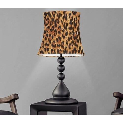 Nordic Style Cloth Light Shade Leopard Print Bedroom Table Lamp Shades Wall Lamp Covers Fabric Lampshade Cover for Living Room