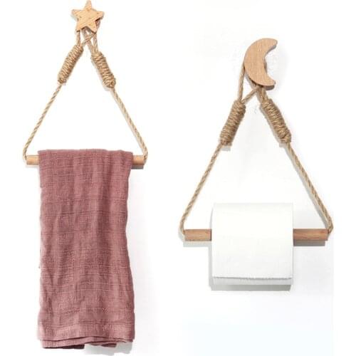 Vintage Towel Hanging Rope Toilet Paper Holder Home Hotel Bathroom Decoration Supplies Paper Towel Holder Toilet Paper Stand