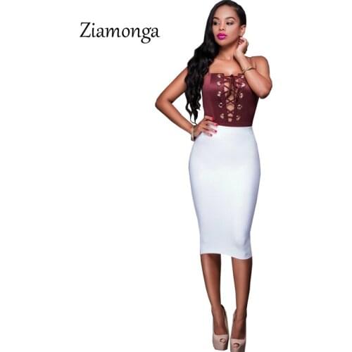 Ziamonga Lace Up Sexy Bodysuit Women Tops Sleeveless Hollow Out Bandage Bodycon Rompers Womens Jumpsuit Skinny Cami Overalls