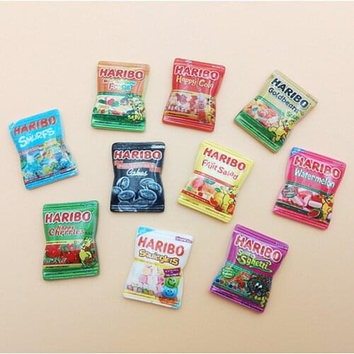 10pcs Cartoon Candy Flatback Resin Cabochon Kawaii Simulation Food Scrapbooking For Phone Deco DIY Embellishments Accessories