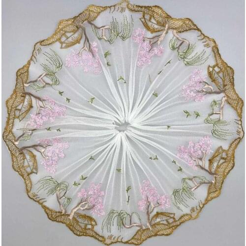 14Yards Rural style Handmade DIY Clothing Accessories Floral Embroidery Lace Fabric Curtains Sofa Lace Trim 20cm Width