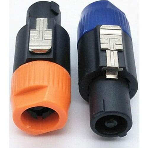 2pcs/set High Quality Speakon 4 Pin Male Plug Compatible Audio Cable Connectors Blue Male Plug For Speakon