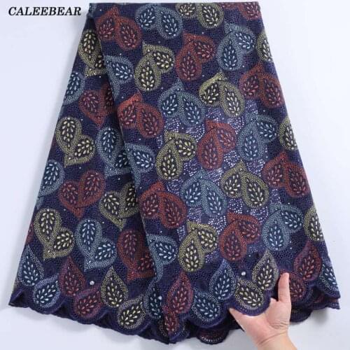 2021 High Quality African Embroidered Cotton Lace Fabric Nigerian Swiss Voile Lace In Switzerland For Man And Women Dress S2234