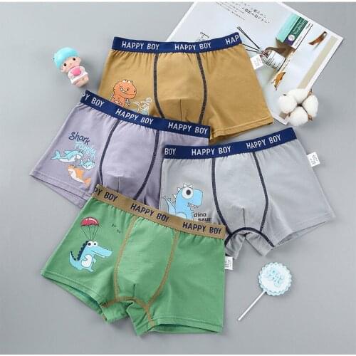 4 Pcs/pack Boys Panties Cartoon Cute Toddler Baby Underpants Breathable Cotton Briefs Boys Underwear for Boy Children Clothes