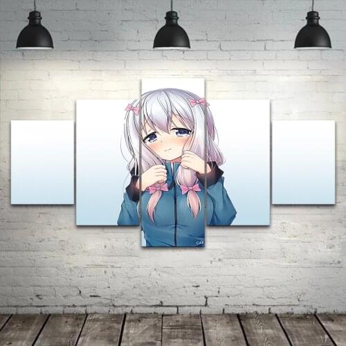 Home Decoration Wall Art Prints 5 Set Pictures Modular Anime Poster Painting Eromanga Sensei Cuadros On Canvas For Living Room