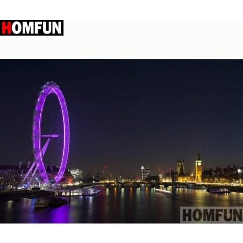 HOMFUN Full Square/Round Drill 5D DIY Diamond Painting "Oil painting road" Embroidery Cross Stitch 5D Home Decor A15902