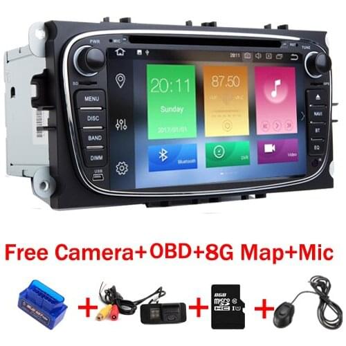 In Stock 4G+32G Android 8.1 Car DVD GPS Navi For FORD Focus C Max Mondeo With Wifi 4G Bluetooth Radio RDS Steering wheel OBD
