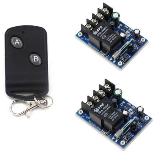 DC 12-48V Wireless Remote Control Switch RF Remote Switches System 12V 24V 36V 48V 1CH 40A Relay Receiver & Transmitter 433Mhz
