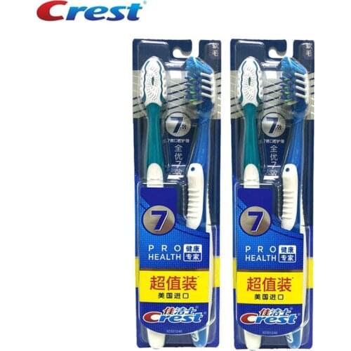 Crest Toothbrush Double Ultra Soft Black Seven Effect Pro Health Crest America Imported Genuine Special Tooth Brushes 2 pack
