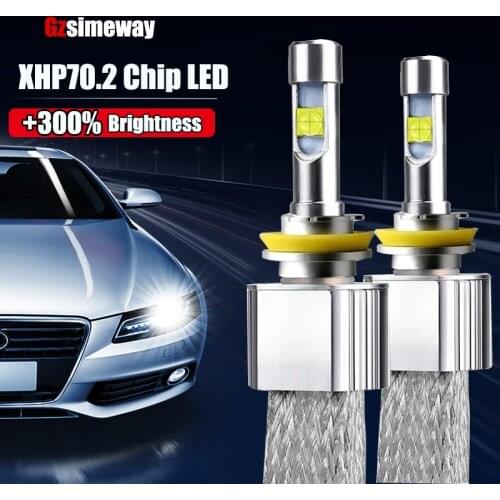 2PCS H7 LED H4 H11 9005 HB3 9006 HIR2 Car Headlight 6000K XHP70.2 Chip 120W 32000LM H13 H8 H9 D2H D2S Auto Headlamp Kit Fog Lamp