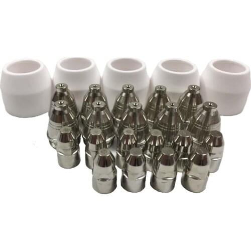 25pcs P80 Plasma Cutting Torch Consumable Cutting CNC 60A 80A 100A P80 Plasma Torch Shield Cup Tip Electrode Nozzle