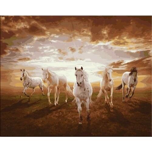 Prairie Horse Paintings By Numbers DIY Pictures Oil Coloring By Numbers Set Gift Drawing By Numbers Canvas Decor New Arrivals
