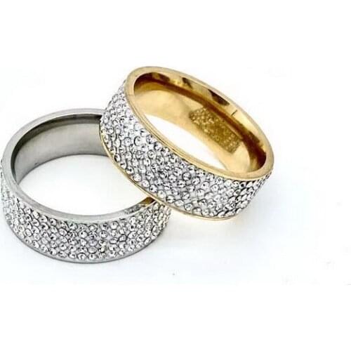 Full Five-Row Diamond Ring Men And Women Street Wild Celebrities The Same Hip-Hop Jewelry Accessories