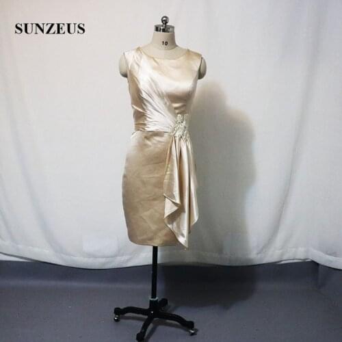 Sheath Short Mother Of The Bride Dress Scoop Neck Tank Women Wedding Party Dresses Groom Mother Guest Gowns CM0105