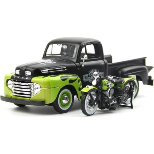 Maisto 1:24 HARLEY-DAVIDSON 1948 FL PANHEAD 1948 FORD F-1 PICKUP die-cast precision model car Model collection gift