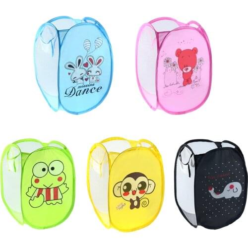 Cartoon Laundry Basket Folding Sorting Basket Clothes Storage Basket Children Kids Toys Storage Organizer Home Storage