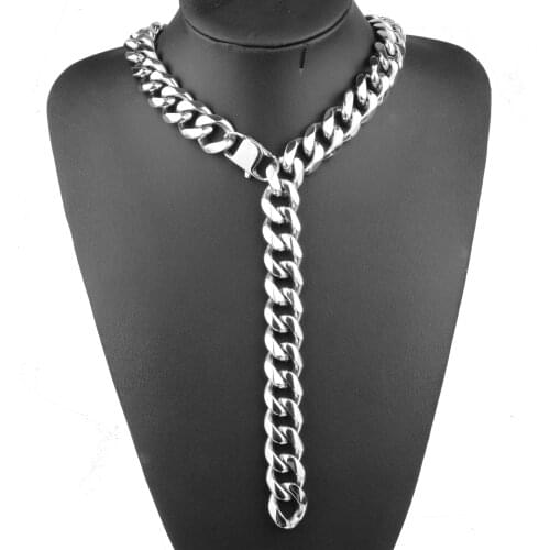 Tisnium Cuban Tail Chain Necklace Men Stainless Steel Gifts for Male Accessories Hip Hop Chain on the Neck Lager Long Necklaces