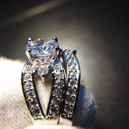 Eleple Palace Flowers Bridal Sets Ring Wedding Couple Rings For women Men AAA Cubic Zirconia fashion Jewelry Dropshipper VSR228