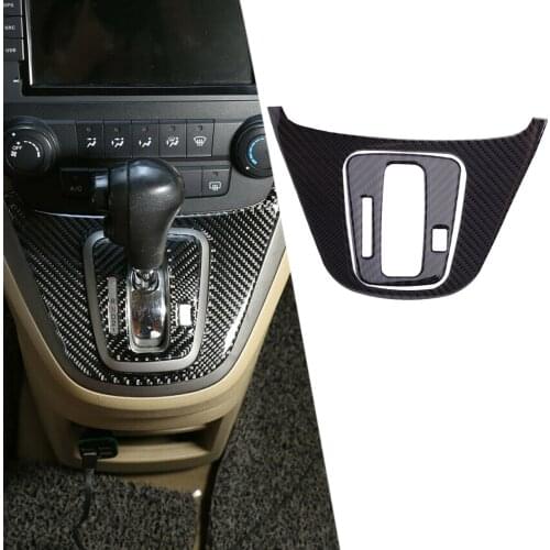 2pcs Inner Carbon Fiber Gear Shift Box Panel Cover Trim Frame Sticker Fit For Honda CRV CR-V 2007 2008 2009 2010 2011