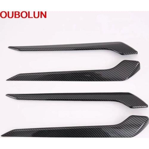 OUBOLUN For Toyota RAV4 RAV 4 2019 2020 Car Side Inner Door Decorative Sills Frame Sticker Cover Trim Interior Accessories ABS