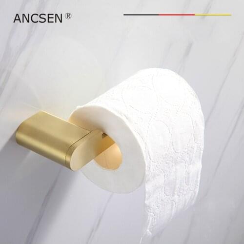 Wall Mount 304 Stainless Steel Brushed Gold Toilet Paper Holder WC Paper Holder Toilet Paper Holder for Bathroom Accessories Set