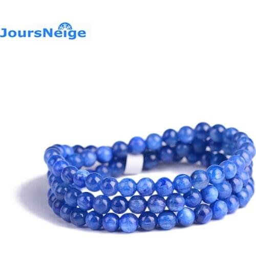 Wholesale Fine Blue Natural Stone Bracelets 5mm Round Beads Bracelets Lucky for Women Japan Korea Style Fashion Stone Jewelry