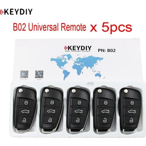 5PCS/LOT, KEYDIY Original Universal B Series Remote Control B02 KD900K/D900+/URG200/KD-X2 Key Programmer A6 Style
