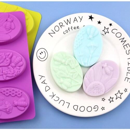 Oval Silicone Chocolate Mold Handmade Aromatherapy Gypsum Soap Mold 6 cavity cake mold