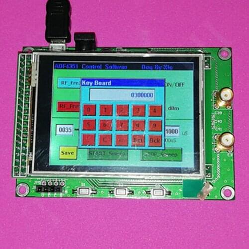 ADF4351 ADF4350 RF sweep frequency Signal Source Generator Board 35M-4.4G with color STM32 TFT Touch LCD