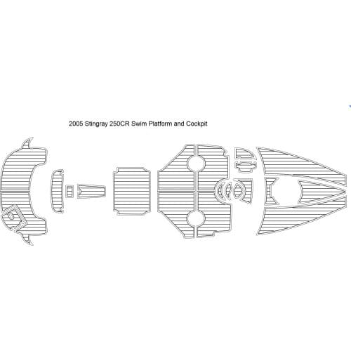 2005 Stingray 250CR Swim Platform and Cockpit Pad Boat EVA Teak Decking 1/4" 6mm