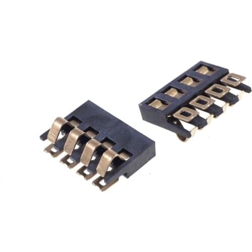 50 Pcs Surface Mount Spring Battery Connector 4 Pins 2.0 MM Pitch Male Contact 12V 2.0A SMT Straight Battery Charge