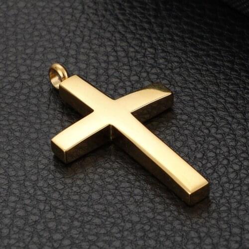 Simple light plate cross mens 316L stainless steel titanium steel pendant jewelry