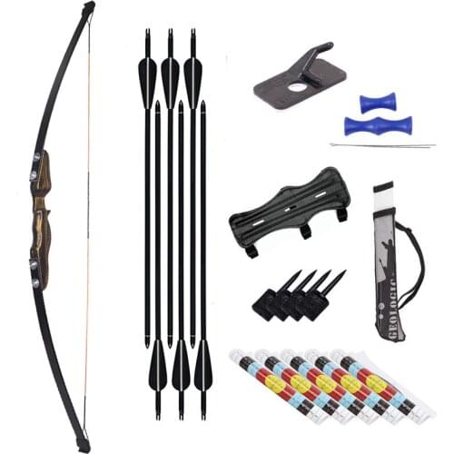 Bow and Arrow Recurve Bow Take Down LongBow 30Lbs/40Lbs with Fiberglass Arrows and Arrow Tube for Archery Hunting Accessory