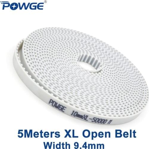 POWGE 5Meters Trapezoid XL timing belt XL-9.4mm Width 9.4mm Pitch 5.08mm XL-037 open Synchronous belt PU polyurethane steel