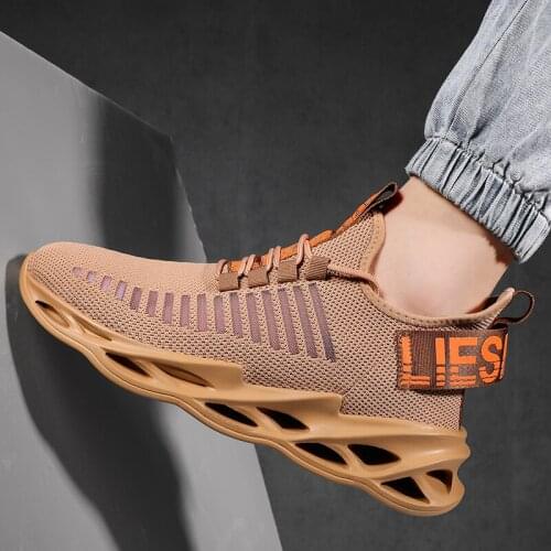 Fish bone Blade Shoes Fashion Breathable Sneaker Running Shoes Large Size Comfortable Sports Mens Shoes Jogging Casual Shoes