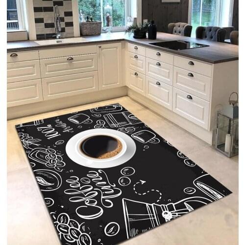 Grey white color kitchen coffee food patterned kitchen rug modern carpet rug personalized gift free shipping kitchen grey runner