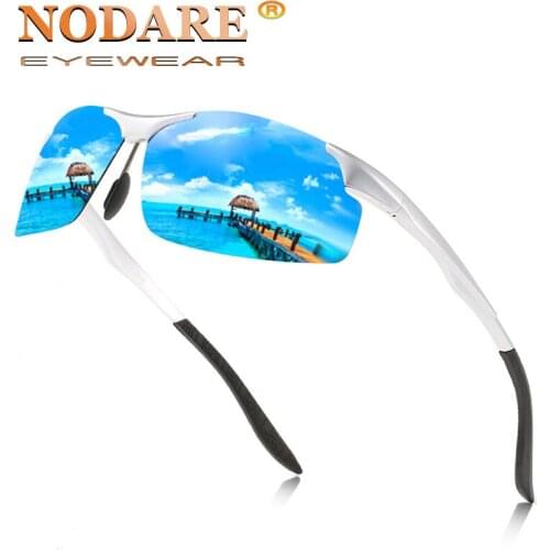 NODARE Brand 2020 Fashion Sunglasses Men Polarized Square Metal Frame Male Sun Glasses Driving Fishing Eyewear zonnebril heren