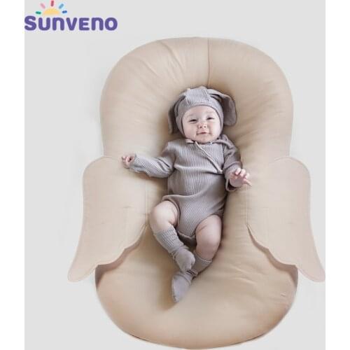 SUNVENO Portable Baby Nest Bed Baby Lounger & Infant Floor Seat-Newborn Essentials,Organic Cotton,Fiberfill