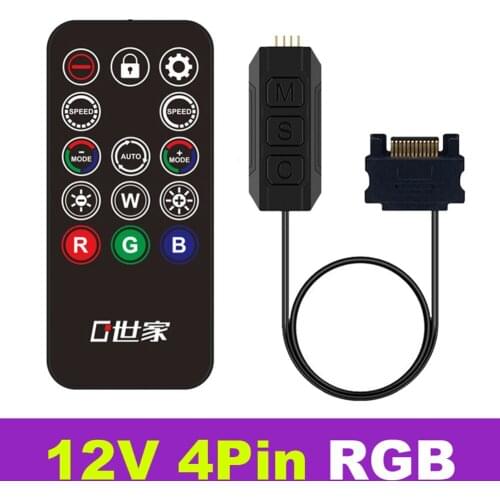 TEUCER SATA Power Supply 12V 4 Pin RGB Controller LED Light Strip Wireless IR Infrared Remote Control for Computer PC Case