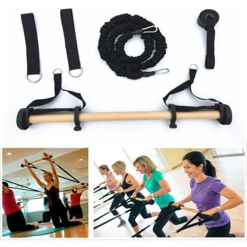 Fitness Pilatesstick Yoga Exercise Stick Wood Bar Resistance Trainer Basic Kit for home and studio
