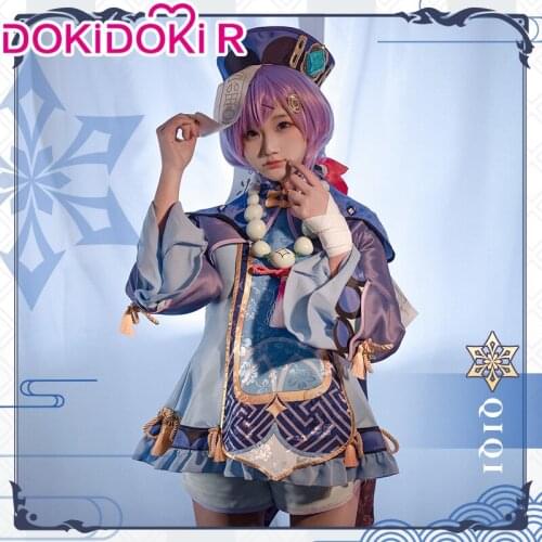 IN STOCK DokiDoki-R Game Genshin Impact Cosplay Qiqi Cosplay Costume Game Genshin Impact Qiqi Costume
