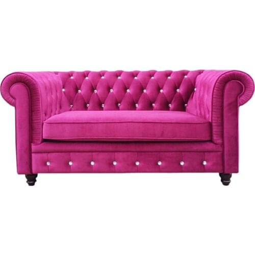 Tufted Vintage Velvet Chesterfield Sofa Two seater Tufted Sofa Set Home Furniture Pink Purple Sofa